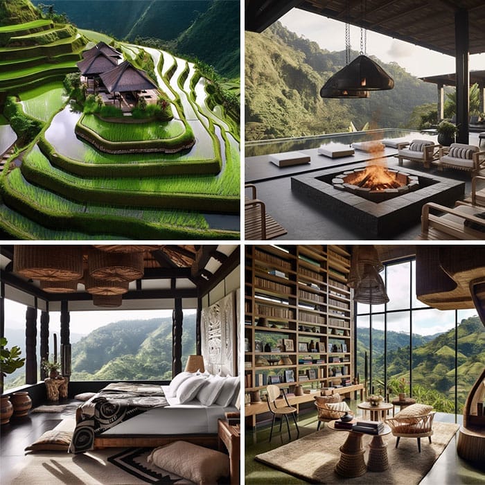 Terinspirasi oleh rumah bale Ifugao, dianggap oleh antropolog H.Otley Beyer sebagai rumah prafabrikasi pertama di dunia