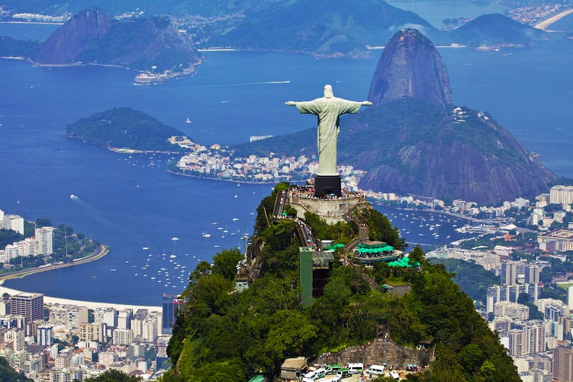 Aerial View of Rio De Janeiro and Christ the Redeemer