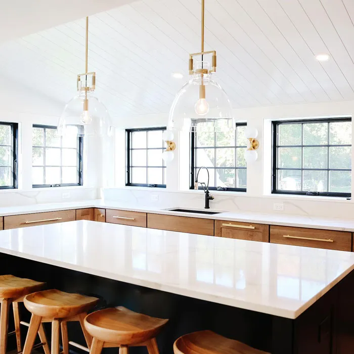 Desain dapur luas tanpa lemari