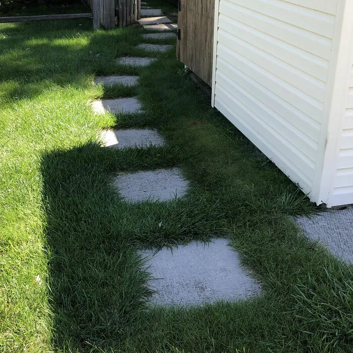 3 Concrete Square Pavers As Steps