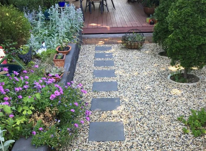 4 Graveled Mini Yard Within A Front Yard