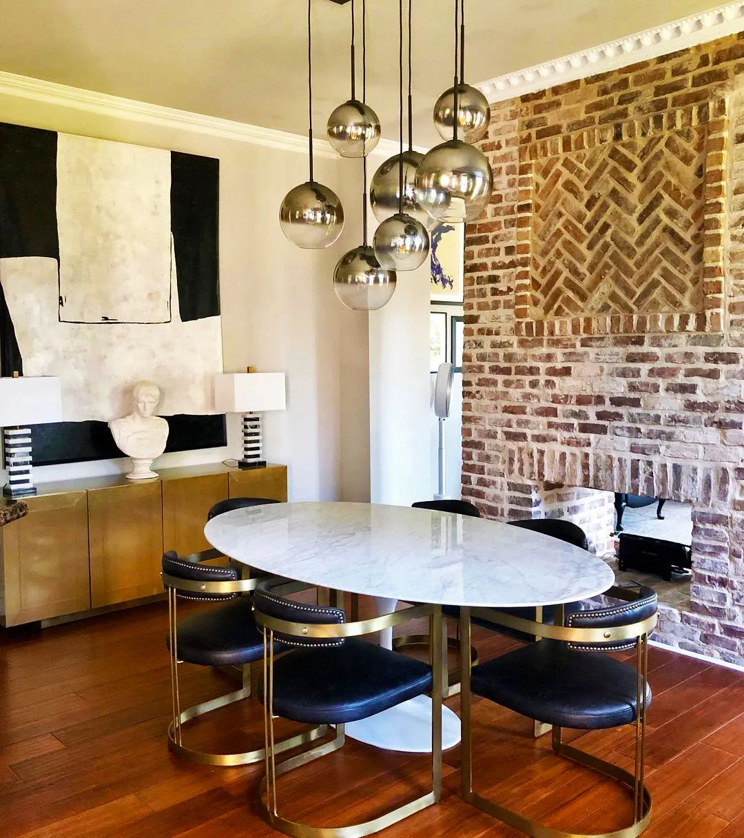 04 Herringbone Brick Wall Design Pattern for Dining Room