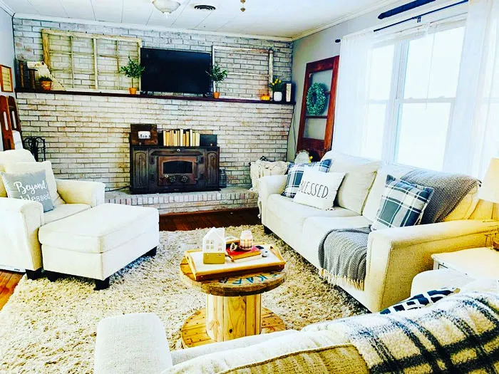 11 Comfy Brick Wall with a Charming Fireplace