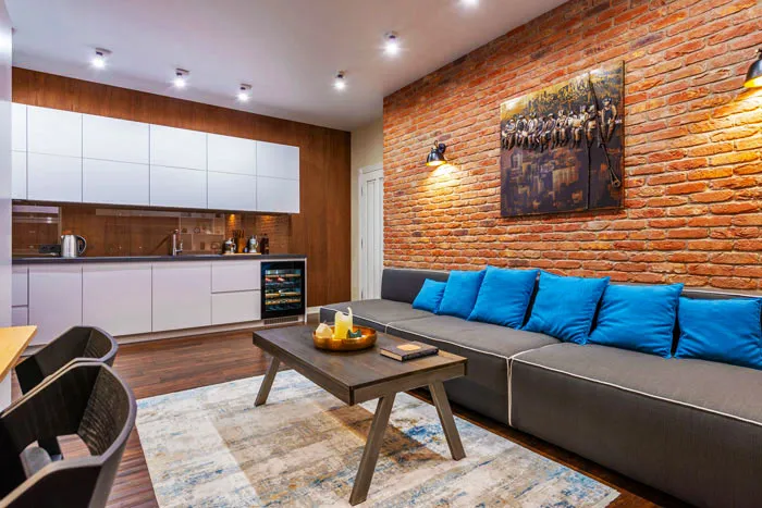 13 Accented Brick Wall for a Studio Apartment