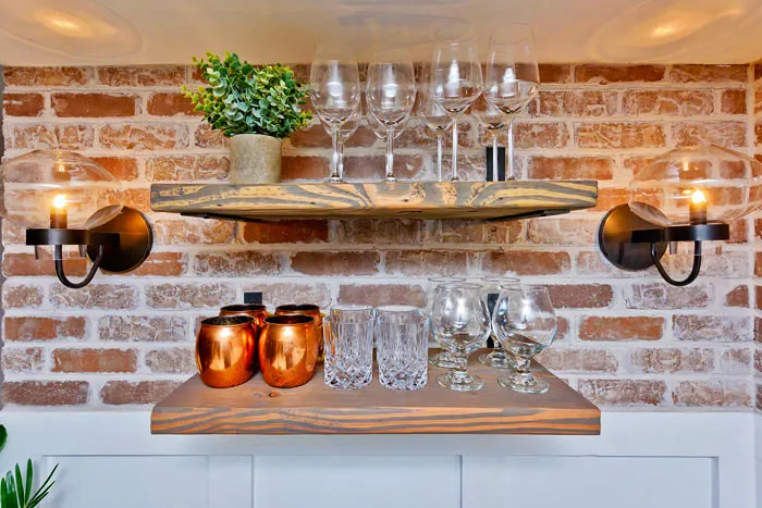 14 Exposed Brick Wall Backdrop for Wall Mounted Shelves