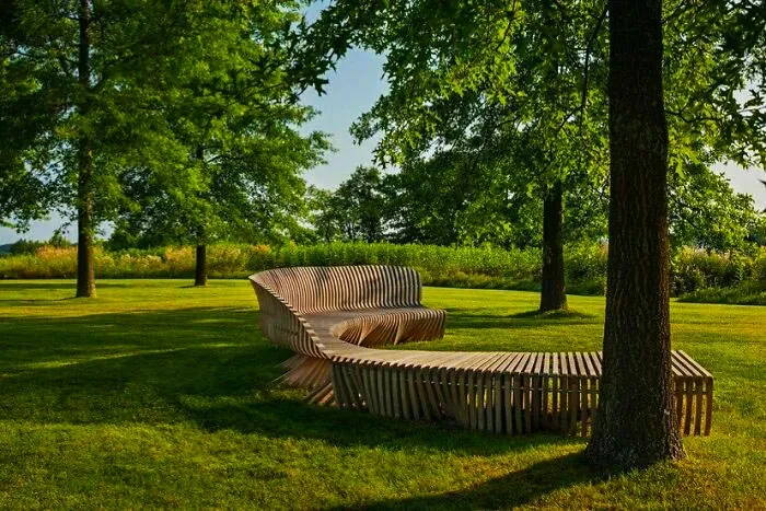 45 A Wooden Bench In The Garden