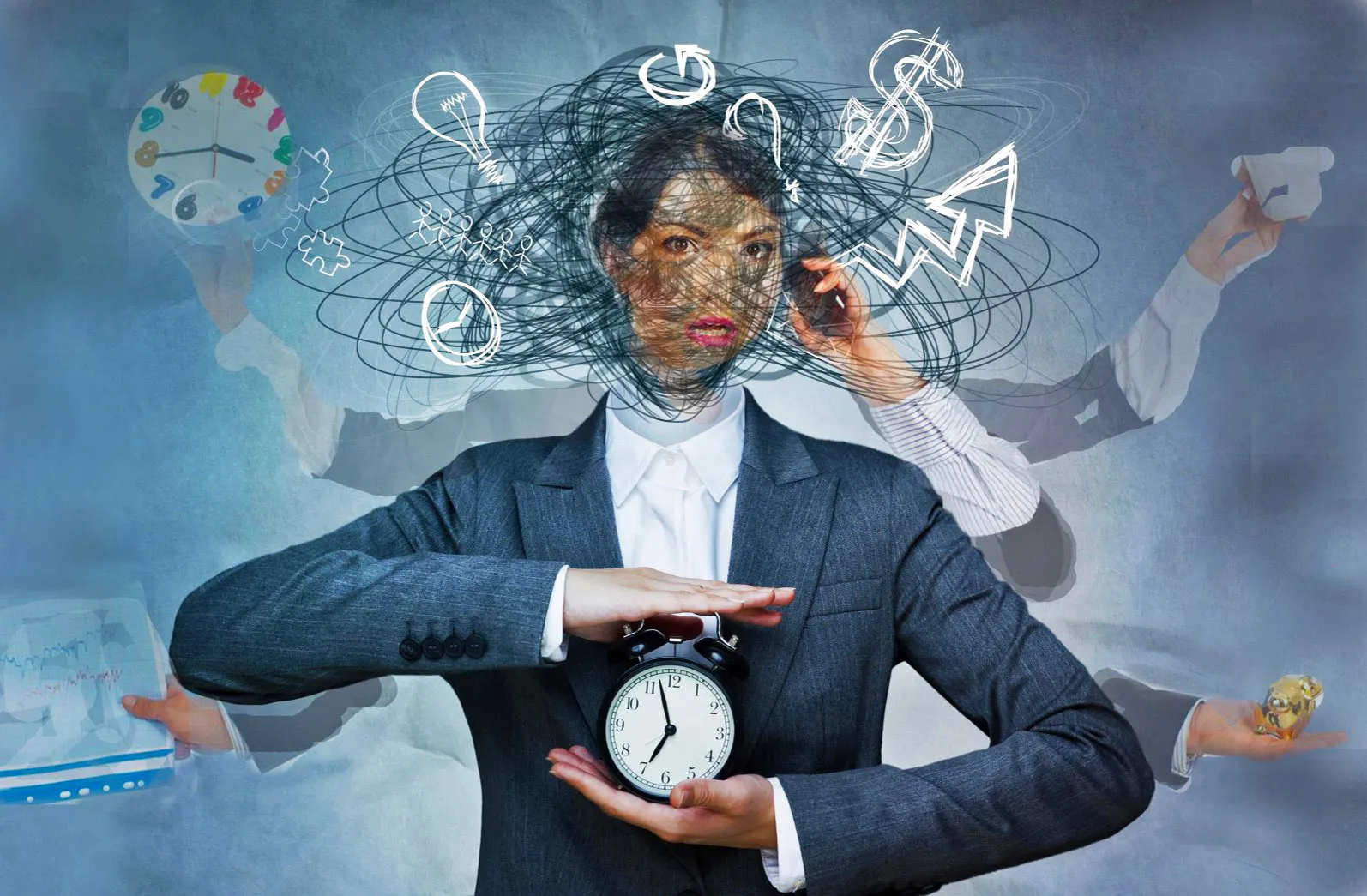ilustrasi multitasking