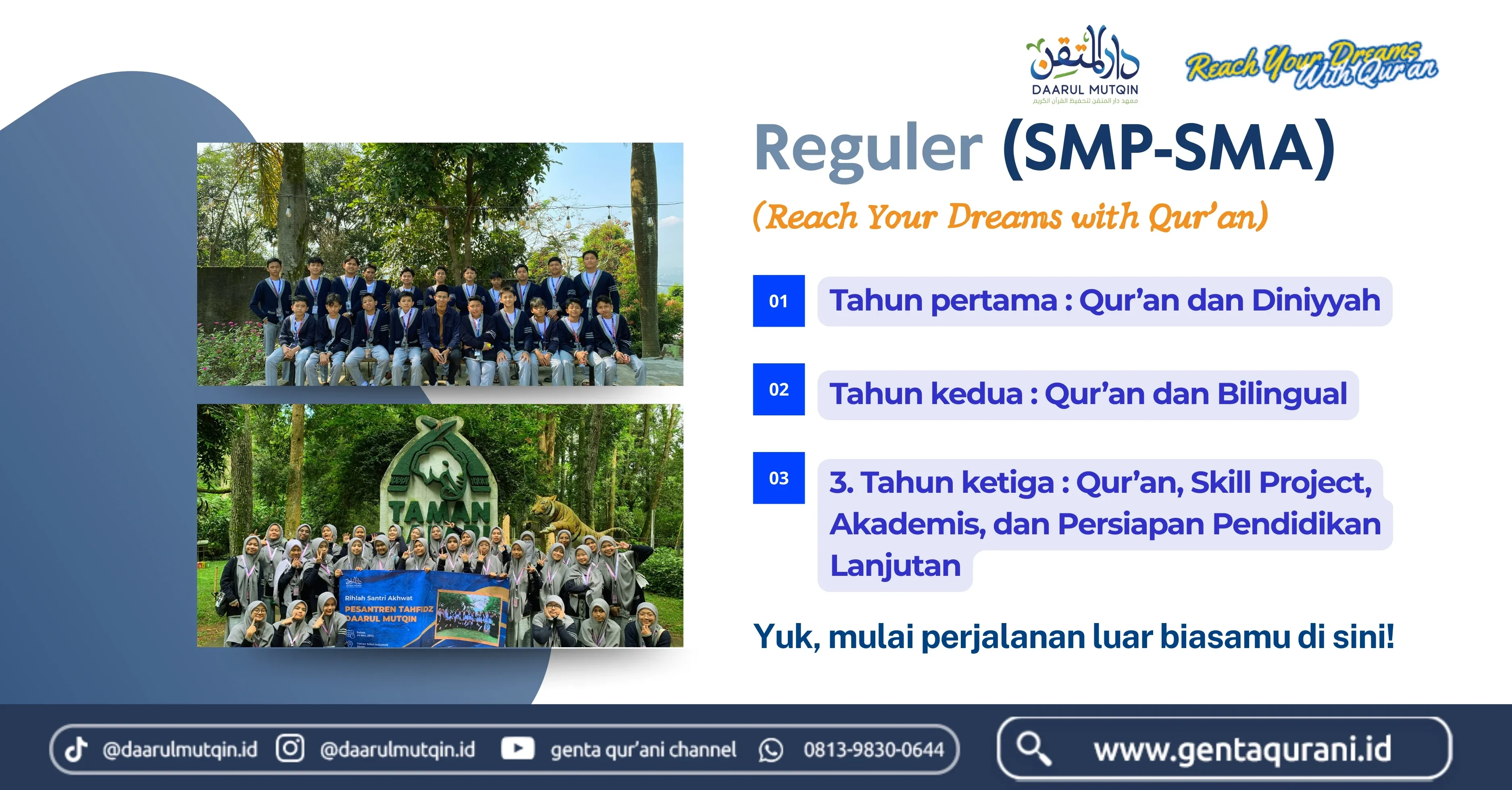 Program Santri SMP/SMA Pesantren Tahfidz Daarul Mutqin Bogor