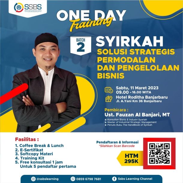Flyer One Day Training, Sharia StartUp Business School Batch 2 2023
